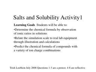 Salts and Solubility Activity1
