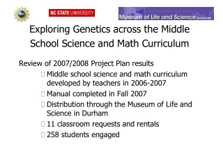 Exploring Genetics across the Middle School Science and Math Curriculum
