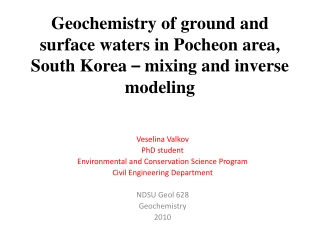 Veselina Valkov PhD student Environmental and Conservation Science Program