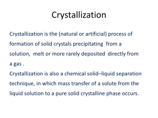 Crystallization