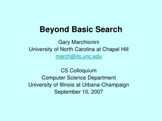 Beyond Basic Search