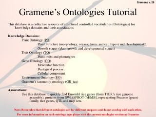 Gramene’s Ontologies Tutorial