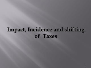 Impact, Incidence  and shifting  of  Taxes