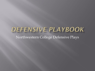 Defensive Playbook