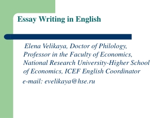 Essay Writing in English