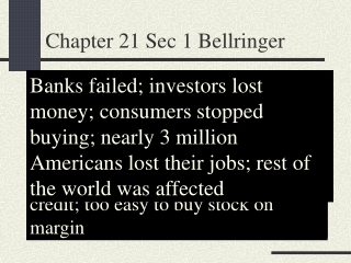 Chapter 21 Sec 1 Bellringer