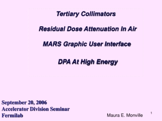 Tertiary Collimators Residual Dose Attenuation In Air MARS Graphic User Interface