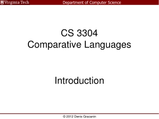 CS 3304 Comparative Languages