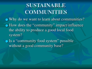 SUSTAINABLE COMMUNITIES