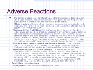 Adverse Reactions