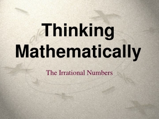 Thinking Mathematically