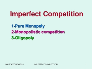 Imperfect Competition