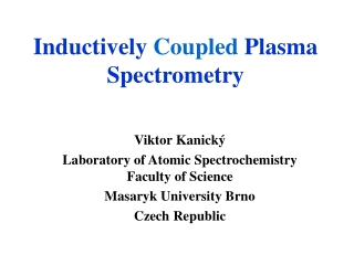 Inductively  Coupled  Plasma Spectrometry
