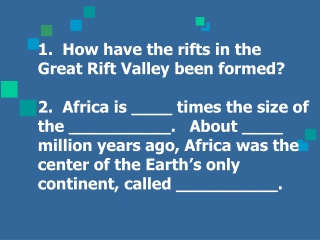 GEOGRAPHY OF  SUB-SAHARAN AFRICA