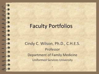 Faculty Portfolios