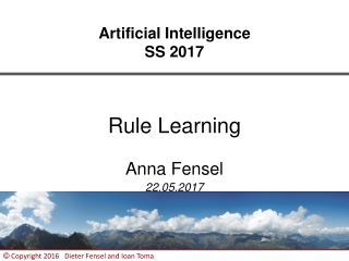 Artificial Intelligence SS 2017