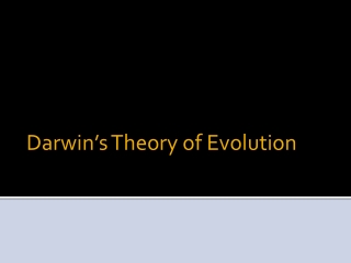 Darwin’s Theory of Evolution