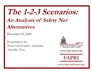 The 1-2-3 Scenarios: An Analysis of Safety Net Alternatives