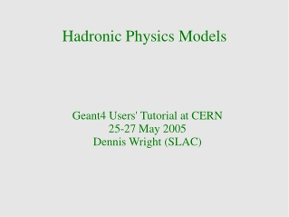 Hadronic Physics Models
