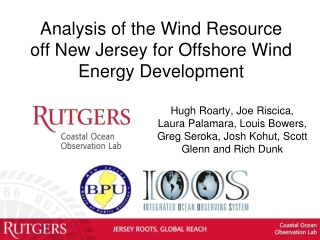 Analysis of the Wind Resource off New Jersey for Offshore Wind Energy Development