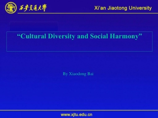 “Cultural Diversity and Social Harmony”