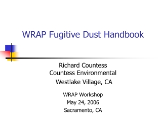 WRAP Fugitive Dust Handbook