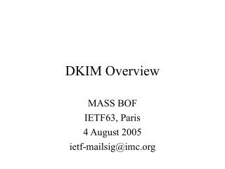 DKIM Overview