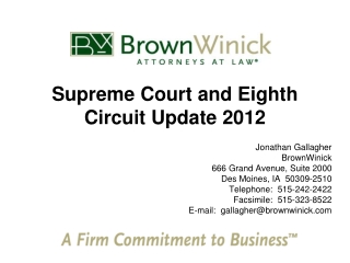 Supreme Court and Eighth Circuit Update 2012