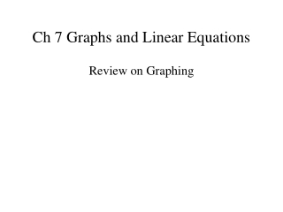 Ch 7 Graphs and Linear Equations