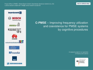 C-PMSE  – Improving frequency utilization and coexistence for PMSE systems by cognitive procedures