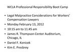WCLA Professional Responsibility Boot Camp