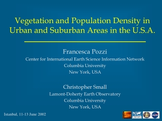 Vegetation and Population Density in Urban and Suburban Areas in the U.S.A.