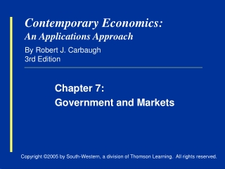 Contemporary Economics: An Applications Approach By Robert J. Carbaugh 3rd Edition