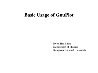 Basic Usage of GnuPlot