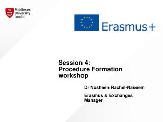 Session 4:  Procedure Formation workshop