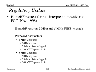 Regulatory Update