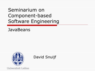 Seminarium on Component-based  Software Engineering