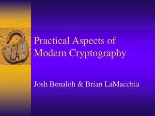 Practical Aspects of Modern Cryptography