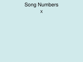 Song Numbers