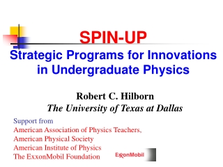 SPIN-UP Strategic Programs for Innovations in Undergraduate Physics