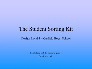 The Student Sorting Kit