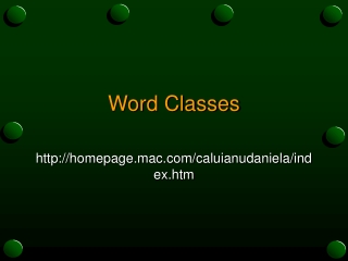 Word Classes