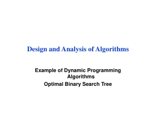 Design and Analysis of Algorithms