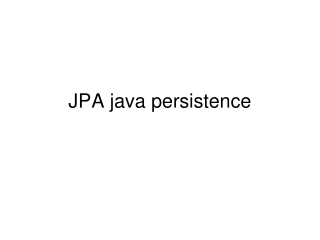 JPA java persistence