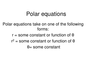 Polar equations