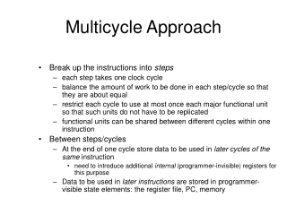 Multicycle Approach