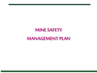 MINE SAFETY  MANAGEMENT PLAN