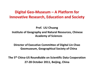 Digital Geo-Museum – A Platform for Innovative Research, Education and Society