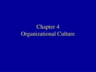 Chapter 4 Organizational Culture