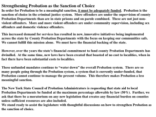 Strengthening Probation as the Sanction of Choice